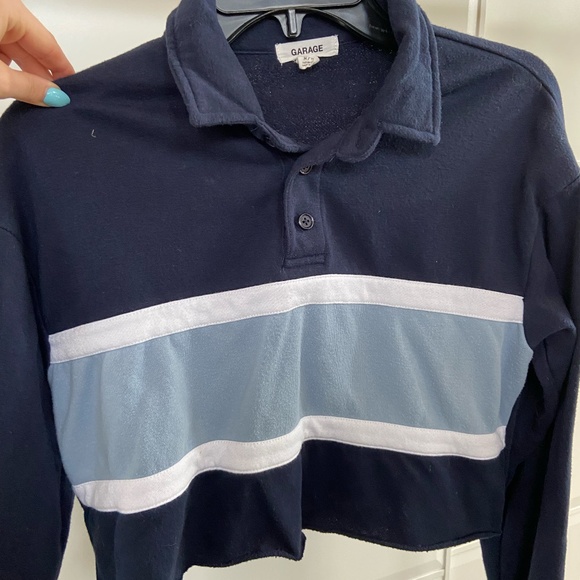 Garage Cropped Button Sweater- Size Medium - Picture 3 of 5